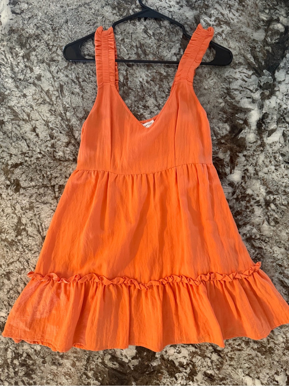 Blu Pepper Orange Ruffle-Strap Sundress